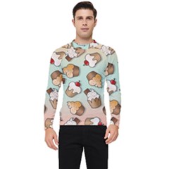 Cupcakes Cake Pie Pattern Men s Long Sleeve Rash Guard by Ndabl3x