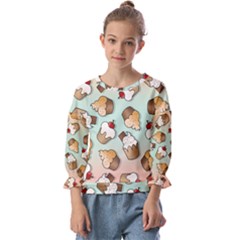 Cupcakes Cake Pie Pattern Kids  Cuff Sleeve Top