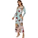 Cupcakes Cake Pie Pattern Long Sleeve Longline Maxi Dress View2