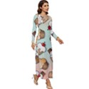 Cupcakes Cake Pie Pattern Long Sleeve Longline Maxi Dress View3