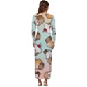 Cupcakes Cake Pie Pattern Long Sleeve Longline Maxi Dress View4