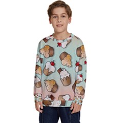 Cupcakes Cake Pie Pattern Kids  Long Sleeve Jersey