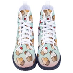 Cupcakes Cake Pie Pattern High-top Canvas Sneakers by Ndabl3x