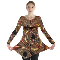 Geometric Art Fractal Abstract Art Long Sleeve Tunic  by Ndabl3x