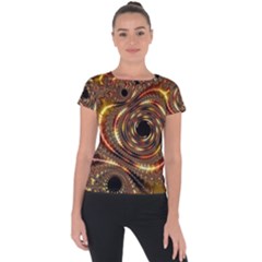 Geometric Art Fractal Abstract Art Short Sleeve Sports Top  by Ndabl3x