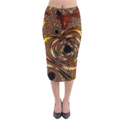 Geometric Art Fractal Abstract Art Midi Pencil Skirt by Ndabl3x