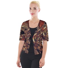 Geometric Art Fractal Abstract Art Cropped Button Cardigan by Ndabl3x