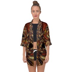 Geometric Art Fractal Abstract Art Open Front Chiffon Kimono by Ndabl3x