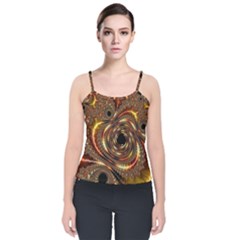 Geometric Art Fractal Abstract Art Velvet Spaghetti Strap Top by Ndabl3x