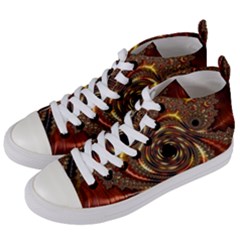 Geometric Art Fractal Abstract Art Women s Mid-top Canvas Sneakers by Ndabl3x