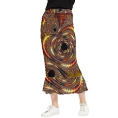 Geometric Art Fractal Abstract Art Maxi Fishtail Chiffon Skirt by Ndabl3x