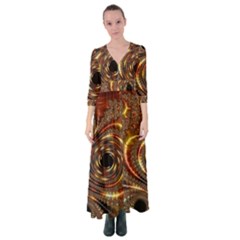 Geometric Art Fractal Abstract Art Button Up Maxi Dress by Ndabl3x