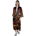 Geometric Art Fractal Abstract Art Maxi Satin Kimono View1