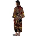 Geometric Art Fractal Abstract Art Maxi Satin Kimono View2