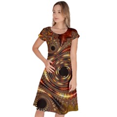 Geometric Art Fractal Abstract Art Classic Short Sleeve Dress by Ndabl3x