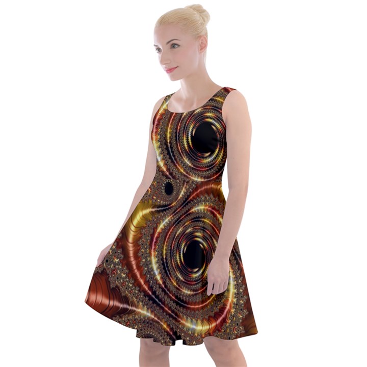 Geometric Art Fractal Abstract Art Knee Length Skater Dress