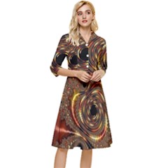 Geometric Art Fractal Abstract Art Classy Knee Length Dress by Ndabl3x