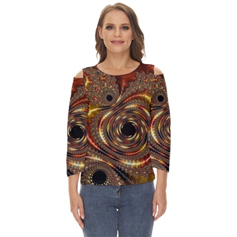 Geometric Art Fractal Abstract Art Cut Out Wide Sleeve Top by Ndabl3x