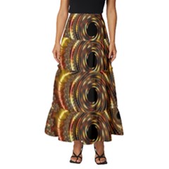 Geometric Art Fractal Abstract Art Tiered Ruffle Maxi Skirt by Ndabl3x