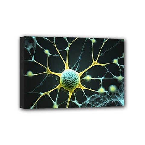 Neuron Network Mini Canvas 6  X 4  (stretched) by Ndabl3x