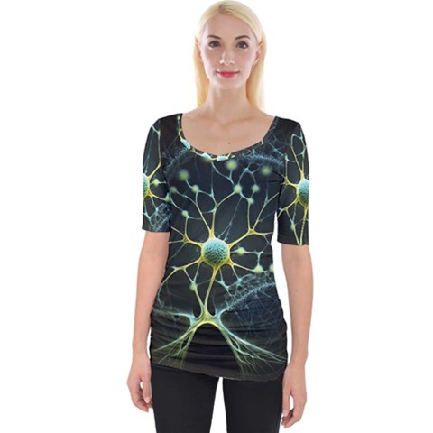 Neuron Network Wide Neckline Tee by Ndabl3x