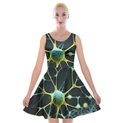 Neuron Network Velvet Skater Dress by Ndabl3x