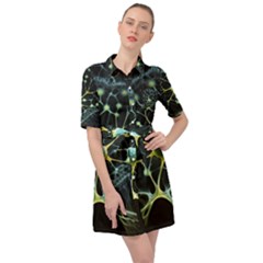 Neuron Network Belted Shirt Dress by Ndabl3x