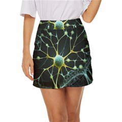 Neuron Network Mini Front Wrap Skirt by Ndabl3x