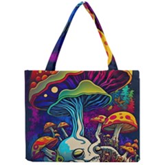 Mushrooms Fungi Psychedelic Mini Tote Bag by Ndabl3x