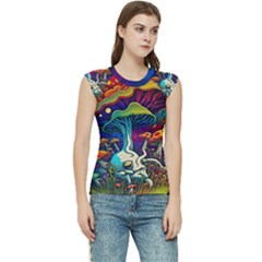 Mushrooms Fungi Psychedelic Women s Raglan Cap Sleeve Tee by Ndabl3x