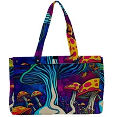 Mushrooms Fungi Psychedelic Canvas Work Bag by Ndabl3x