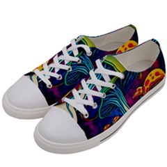 Mushrooms Fungi Psychedelic Women s Low Top Canvas Sneakers by Ndabl3x