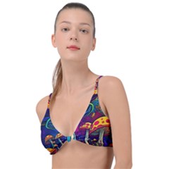 Mushrooms Fungi Psychedelic Knot Up Bikini Top