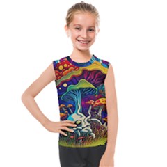 Mushrooms Fungi Psychedelic Kids  Mesh Tank Top by Ndabl3x