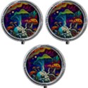 Mushrooms Fungi Psychedelic Mini Round Pill Box (Pack of 3) View1