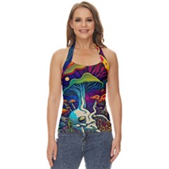 Mushrooms Fungi Psychedelic Basic Halter Top by Ndabl3x