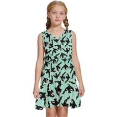 Orca Killer Whale Fish Kids  Sleeveless Tiered Mini Dress by Ndabl3x