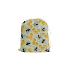 Honey Bee Bees Pattern Drawstring Pouch (small) by Ndabl3x