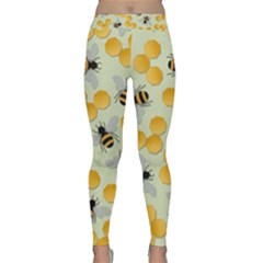 Honey Bee Bees Pattern Classic Yoga Leggings by Ndabl3x