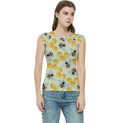 Honey Bee Bees Pattern Women s Raglan Cap Sleeve Tee by Ndabl3x