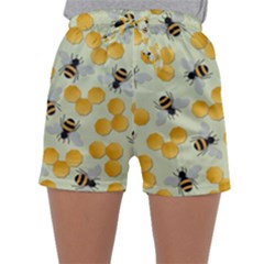 Honey Bee Bees Pattern Sleepwear Shorts by Ndabl3x