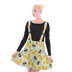 Honey Bee Bees Pattern Suspender Skater Skirt by Ndabl3x