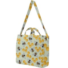 Honey Bee Bees Pattern Square Shoulder Tote Bag by Ndabl3x