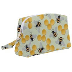 Honey Bee Bees Pattern Wristlet Pouch Bag (large) by Ndabl3x