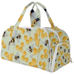 Honey Bee Bees Pattern Burner Gym Duffel Bag by Ndabl3x