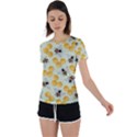 Honey Bee Bees Pattern Back Circle Cutout Sports Tee View1