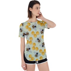 Honey Bee Bees Pattern Perpetual Short Sleeve T-shirt by Ndabl3x