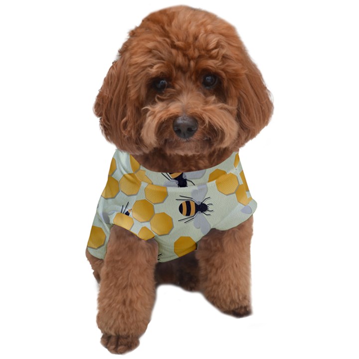 Honey Bee Bees Pattern Dog T-Shirt