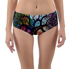 Tree Colourful Reversible Mid-waist Bikini Bottoms by Ndabl3x