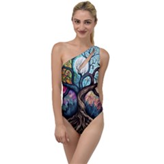 Tree Colourful To One Side Swimsuit by Ndabl3x